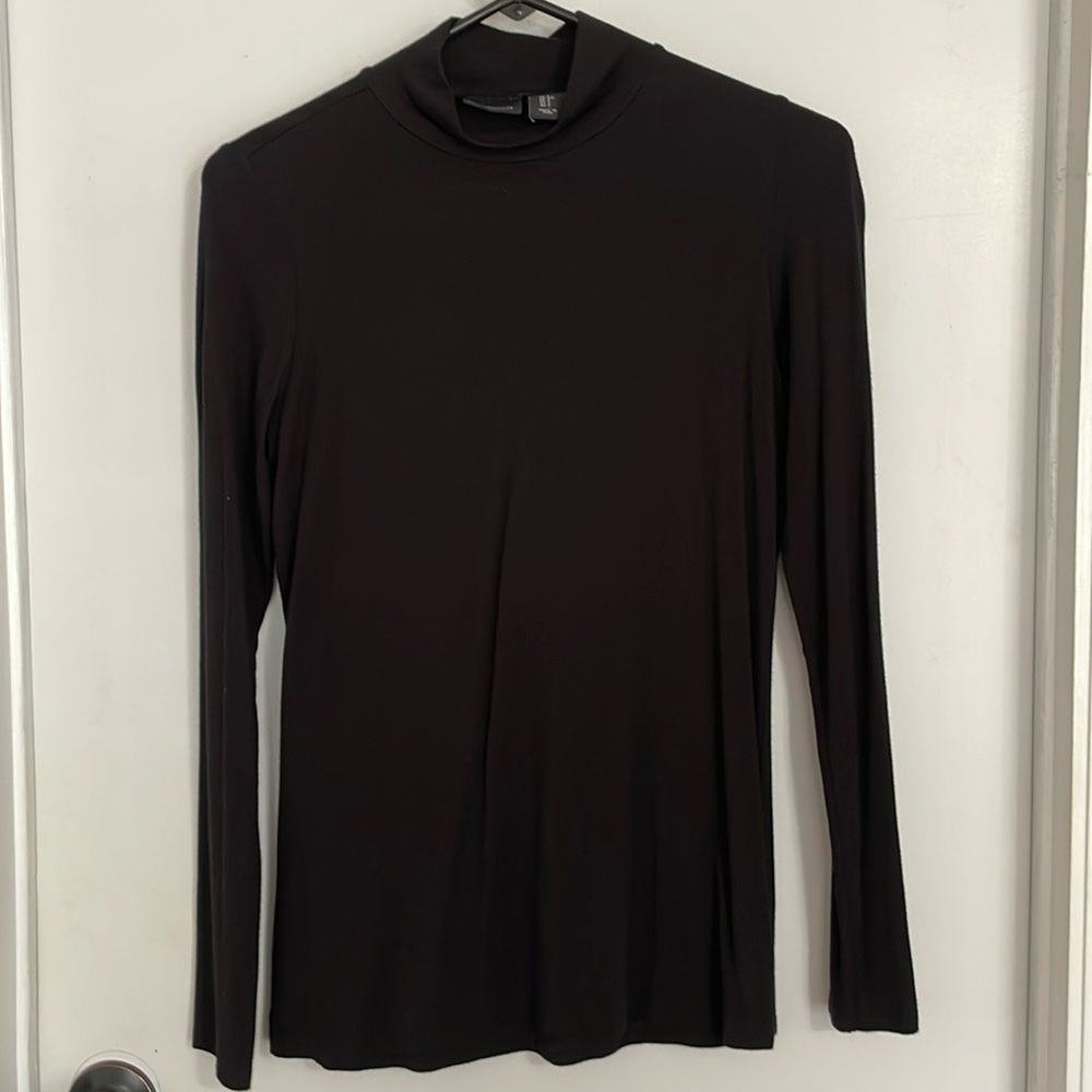 Jones & Co Jones New York Black Mock Neck LS T-Shirt Sz S